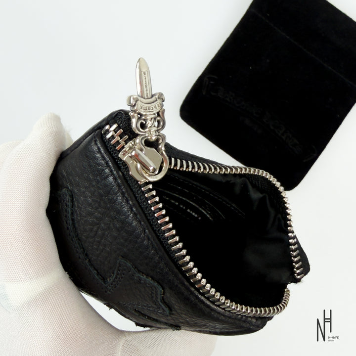 Chrome Hearts Double Zip Dagger Leather Wallet Black