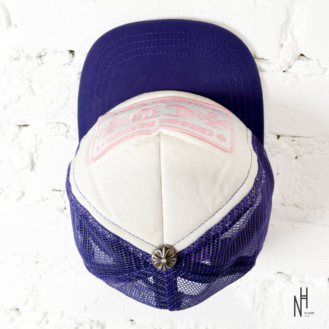 Chrome Hearts CH Hollywood Trucker Hat Purple Pink