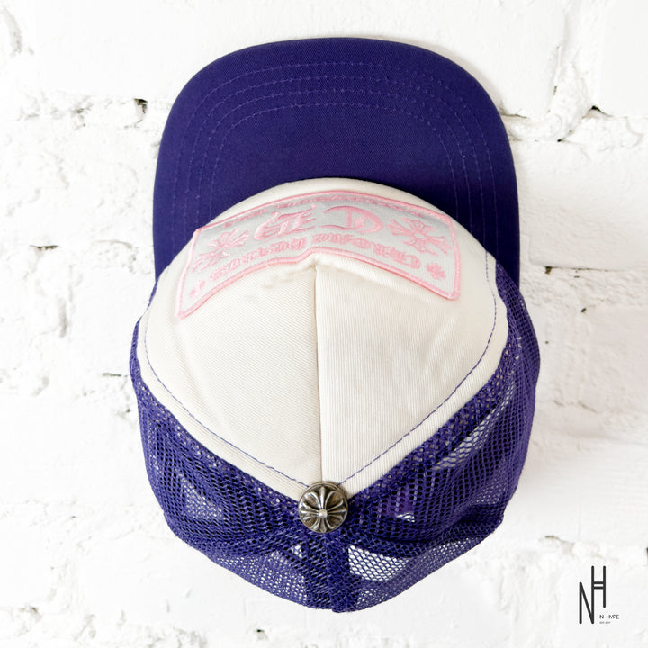 Chrome Hearts CH Hollywood Trucker Hat Purple Pink