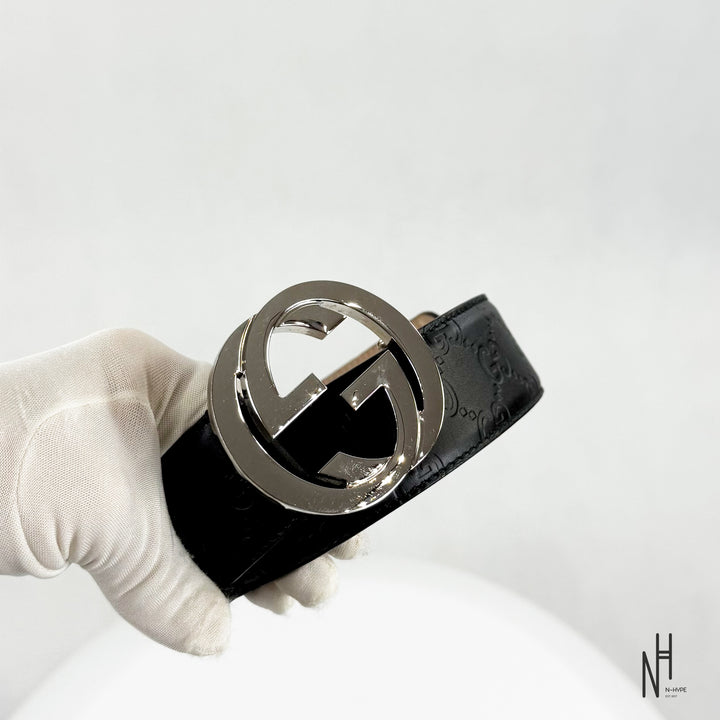 Gucci Monogram Black Belt