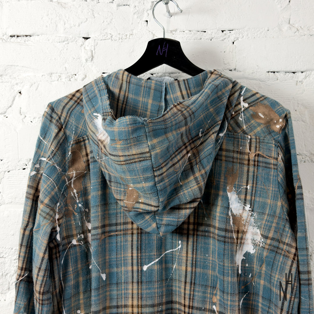 FVCKTHISBRAND PAINTED FLANEL SHIRT BLUE