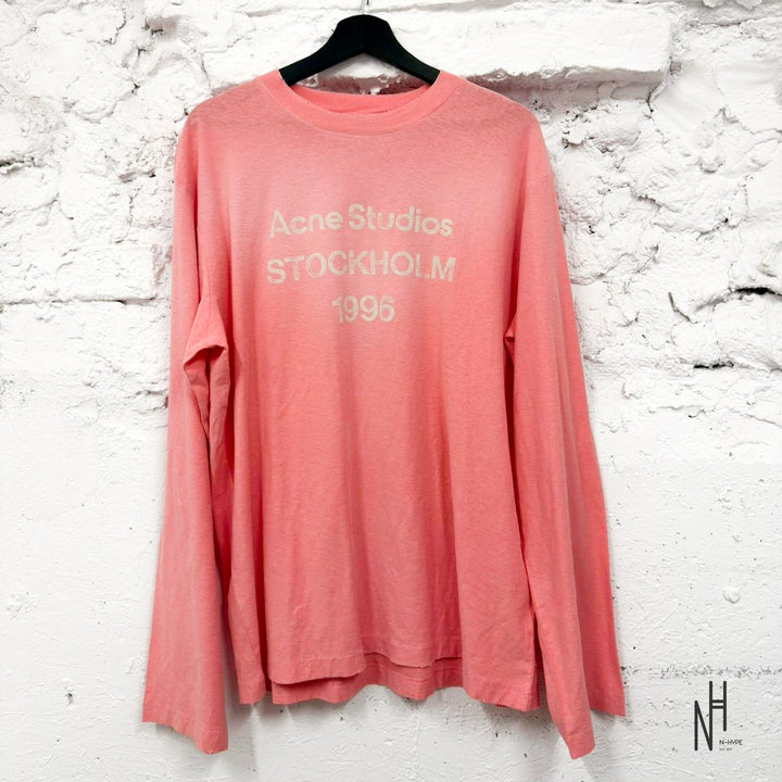 Acne Studios Sprayed 1996 Logo Longsleeve Tango Pink