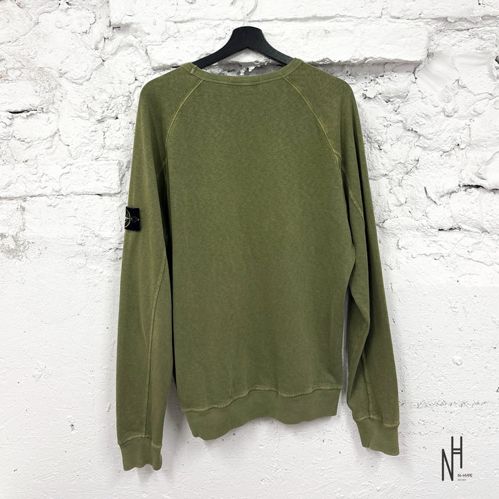 Stone Island Minimalist Crew Neck Sweater Military Green Used