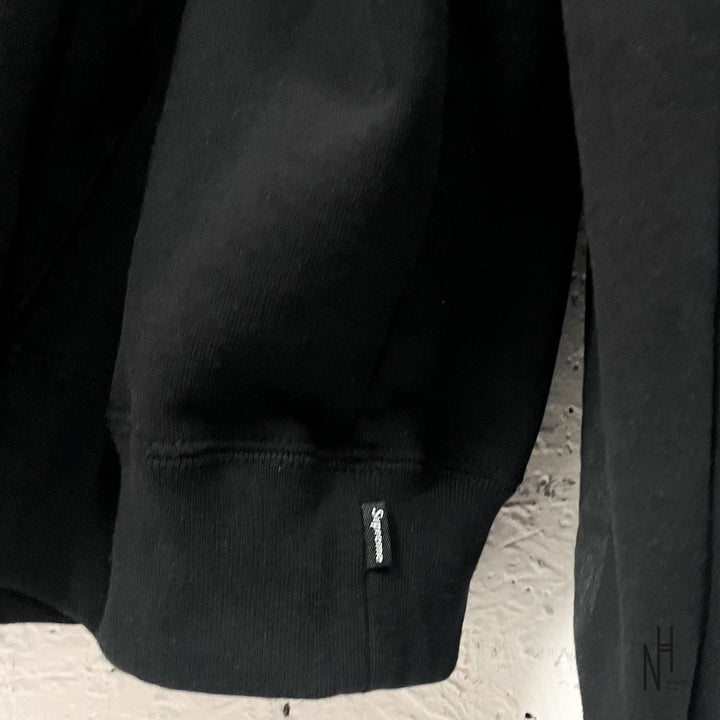 Supreme Satin Applique Hooded Sweatshirt Black