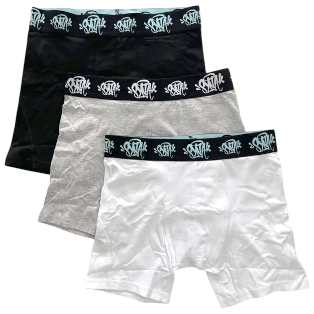 下着・アンダーウェア Synaworld I HEART SYNA 3 PACK BOXER XS SynaWorld I LOVE SYNA Boxers 3 Pack – White / Gray / Black | N-Hype