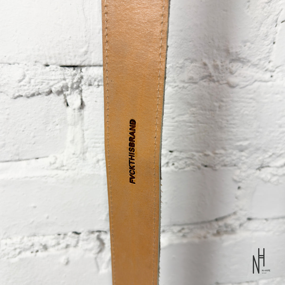 FVCKTHISBRAND LEATHER COW BELT BEIGE