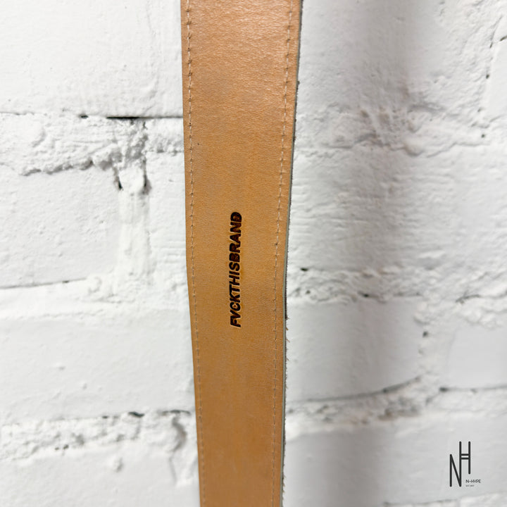 FVCKTHISBRAND LEATHER COW BELT BEIGE