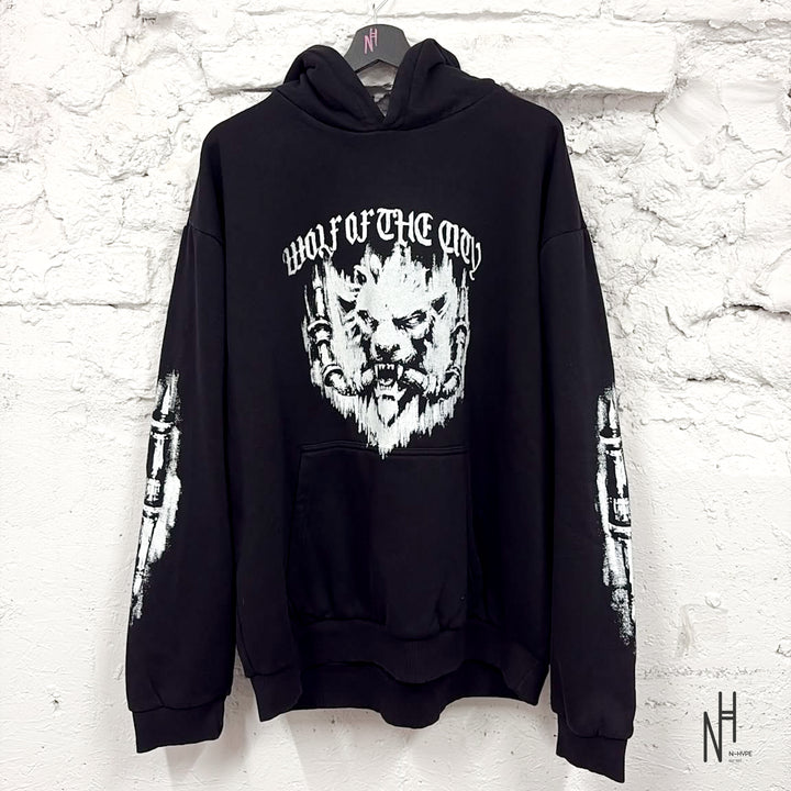 N-HYPE & IVO JANKOWIAK Wolf of The City Hoodie Black