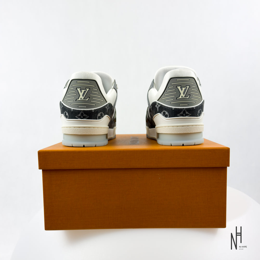 Louise Vuitton LV Trainer Monogram Denim Grey White