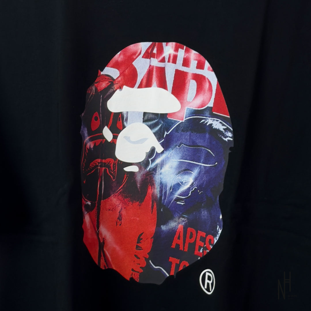 BAPE Photo Print Ape Head Relaxed Fit Tee Black