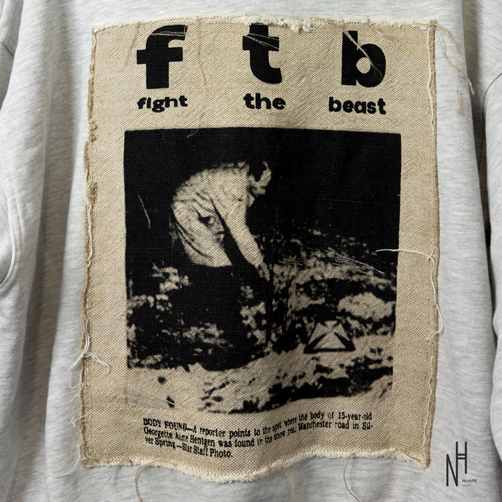 FVCKTHISBRAND FIGHT THE BEAST HOODIE GREY