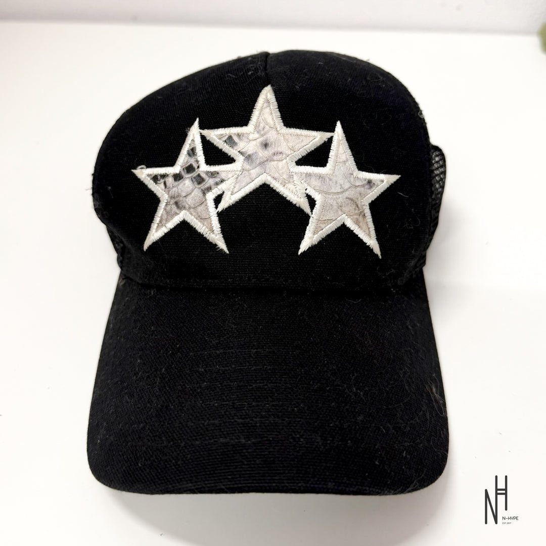 AMIRI Three Star Trucker Hat Black