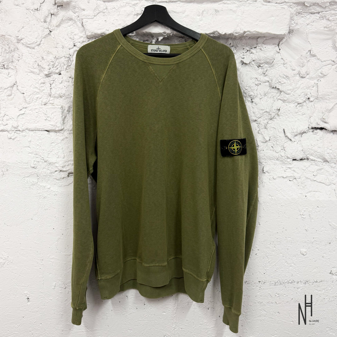 Stone Island Minimalist Crew Neck Sweater Military Green Used