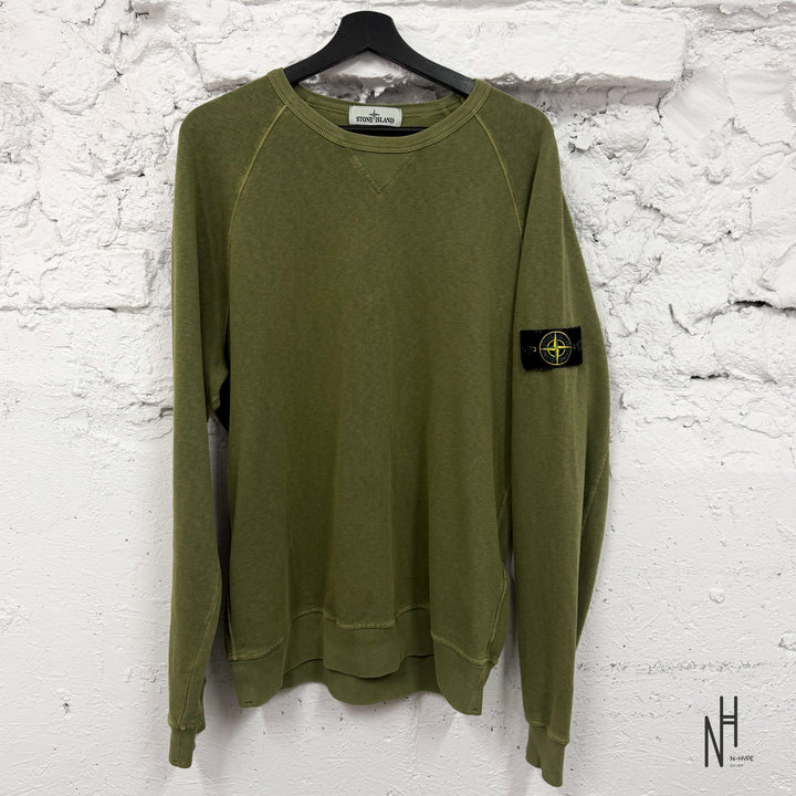 Stone Island Minimalist Crew Neck Sweater Military Green Used