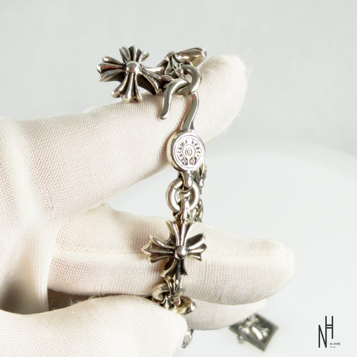Chrome Hearts Silver Cut Out Plus Hook Bracelet