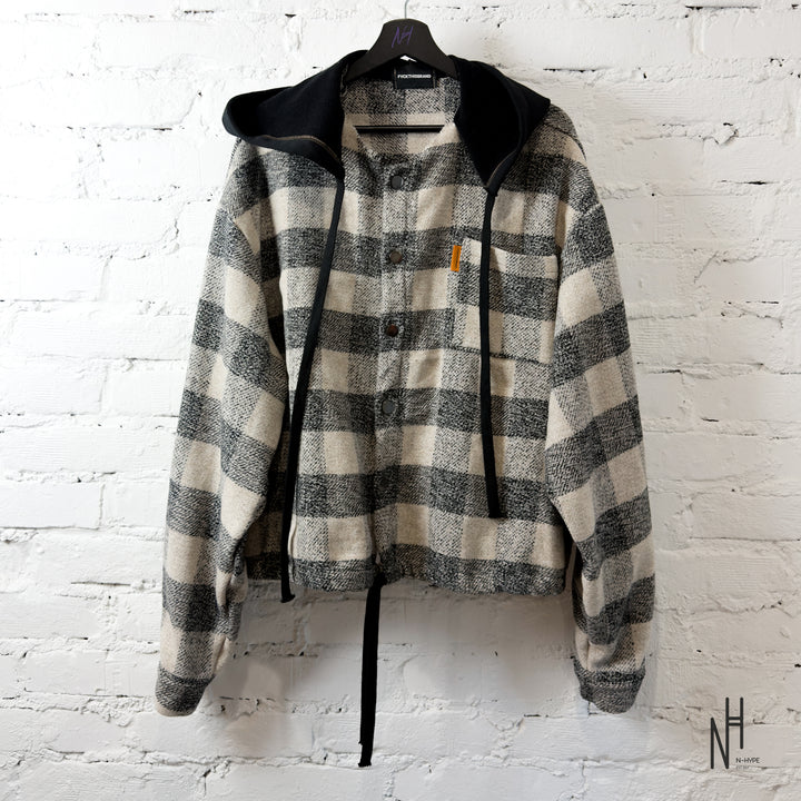 FVCKTHISBRAND FLANEL HOODIE GREY BLACK