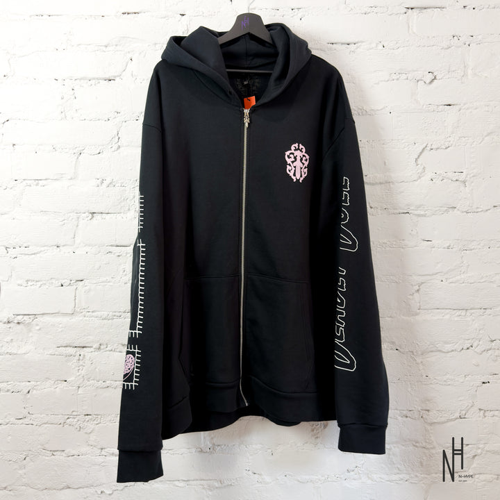 Chrome Hearts Deadly Dool Zip Hoodie Black Pink