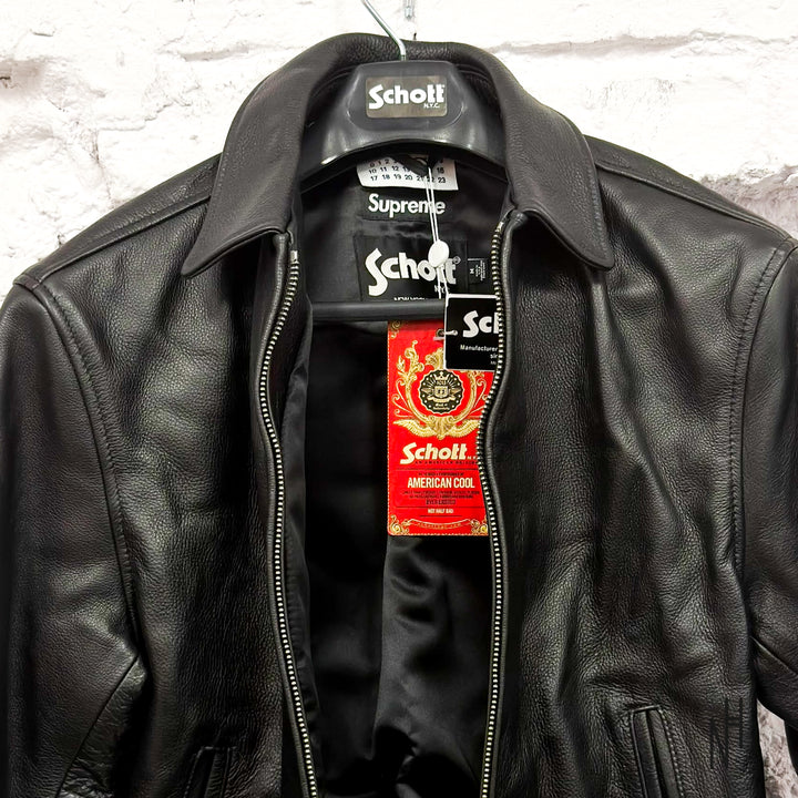 Supreme MM6 Maison Margiela Schott Eagle Leather Jacket Black