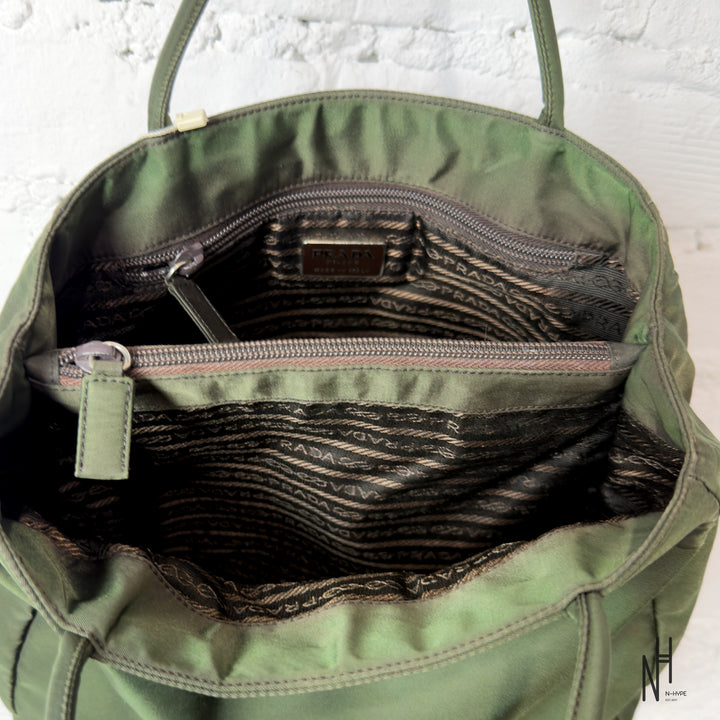 Prada Vintage Khaki Nylon Bag
