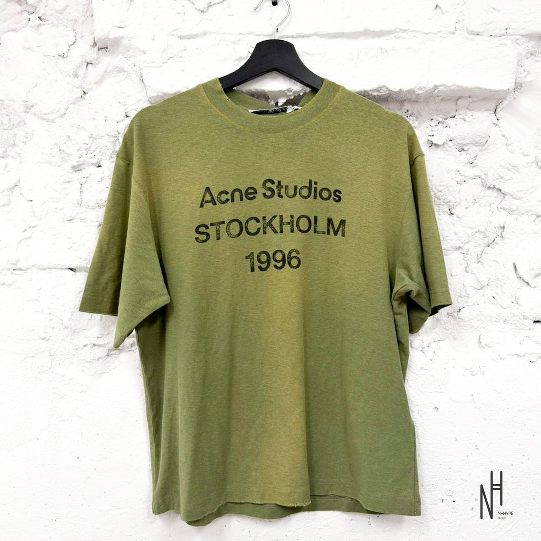 Acne Studios Sprayed 1996 Logo T-Shirt Olive Green