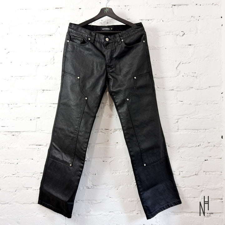 FVCKTHISBRAND STUDDED WAXED DENIM BLACK