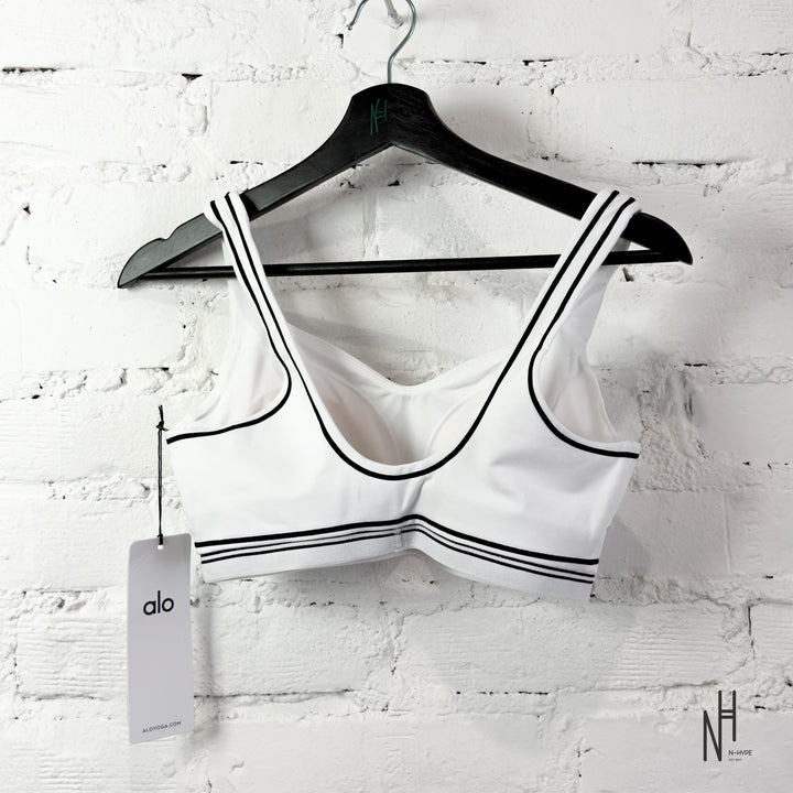 Alo Yoga Airbrush Heart Throb Bra White Black
