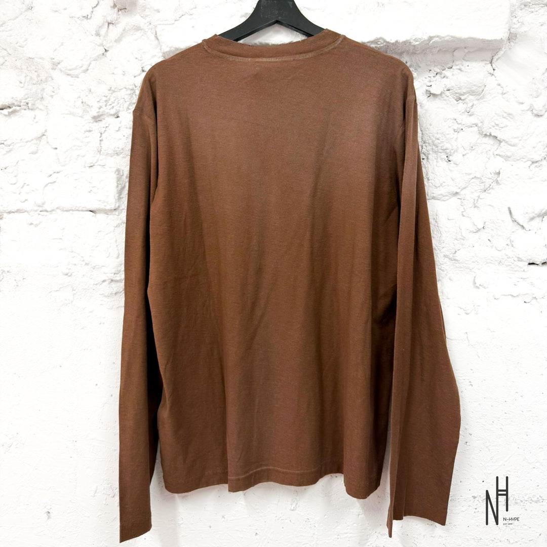 Acne Studios Sprayed 1996 Logo Longsleeve Chocolate Brown