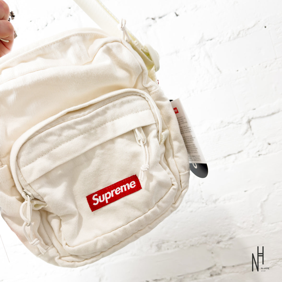 Supreme Denim Shoulder Bag White