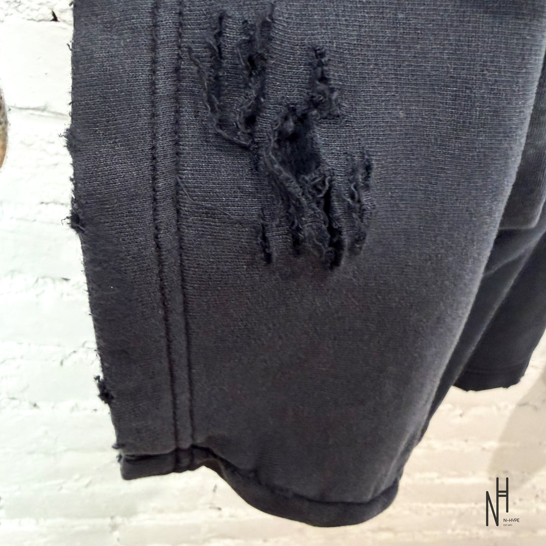 Balenciaga Distressed Zipped Sweatshirt Black