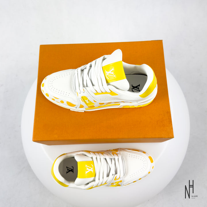 Louis Vuitton x Yayoi Kusama LV Trainer Sneaker White Yellow