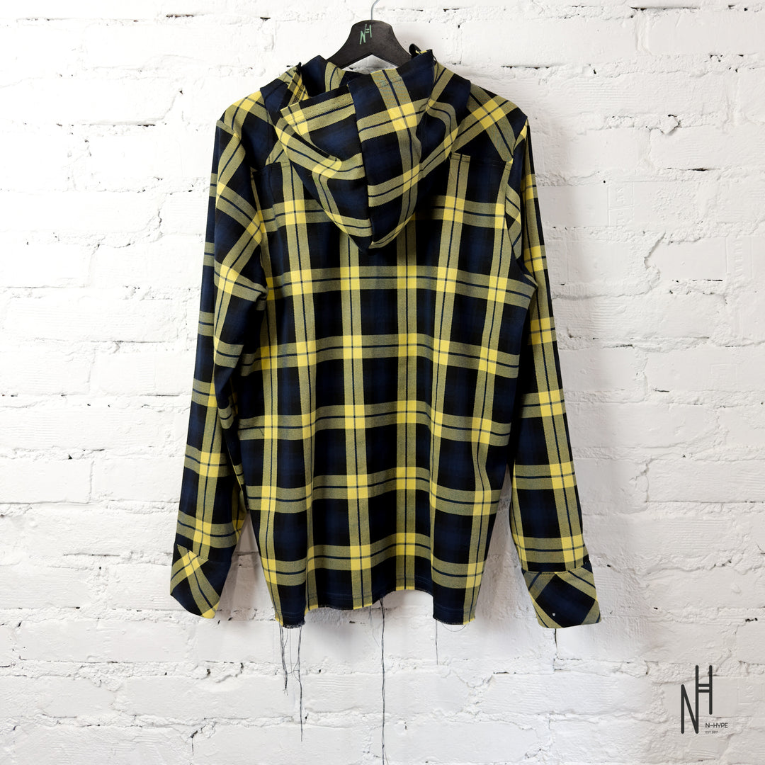 FVCKTHISBRAND FLANEL HOODIE YELLOW BLACK