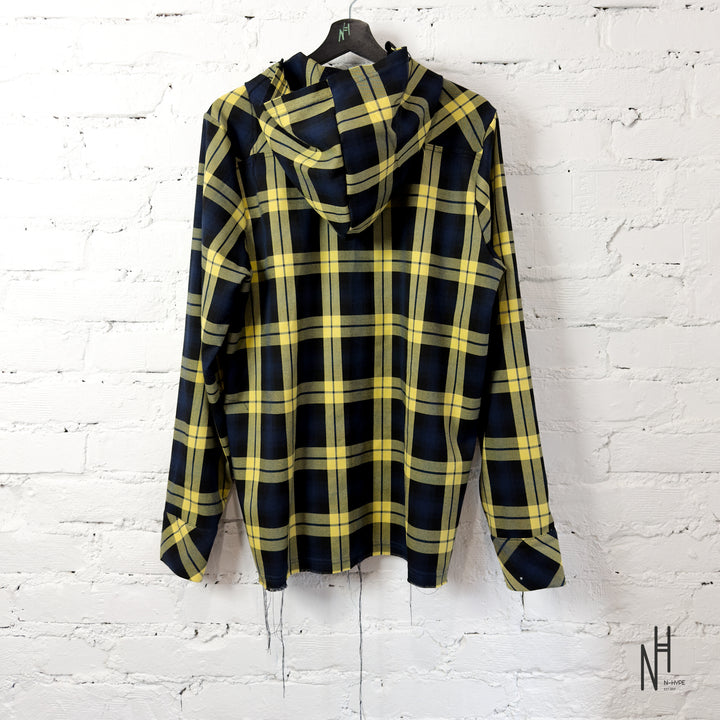 FVCKTHISBRAND FLANEL HOODIE YELLOW BLACK
