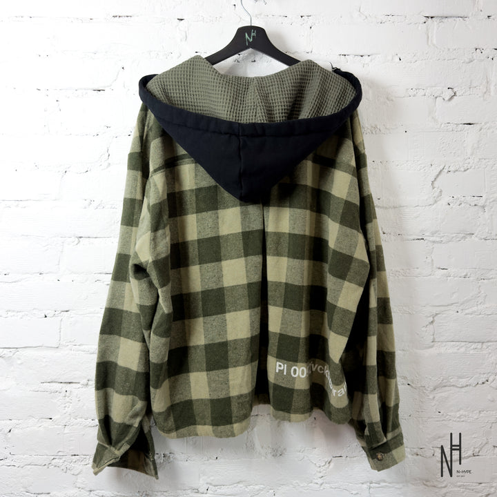 FVCKTHISBRAND FLANEL HOODIE KHAKI