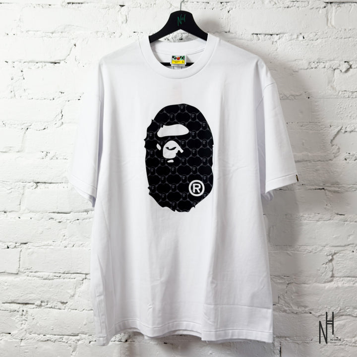 BAPE College Monogram Ape Head Relaxed Fit Tee White