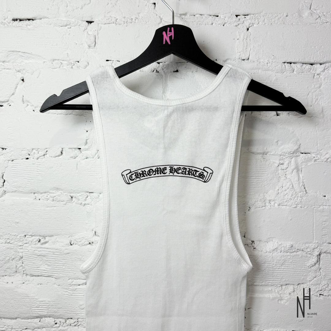 Chrome Hearts Scroll Logo Rib Tank White