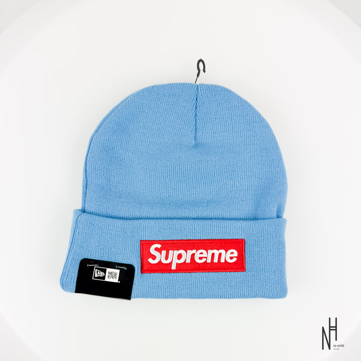 Supreme New Era Box Logo Beanie (FW25) Cyan