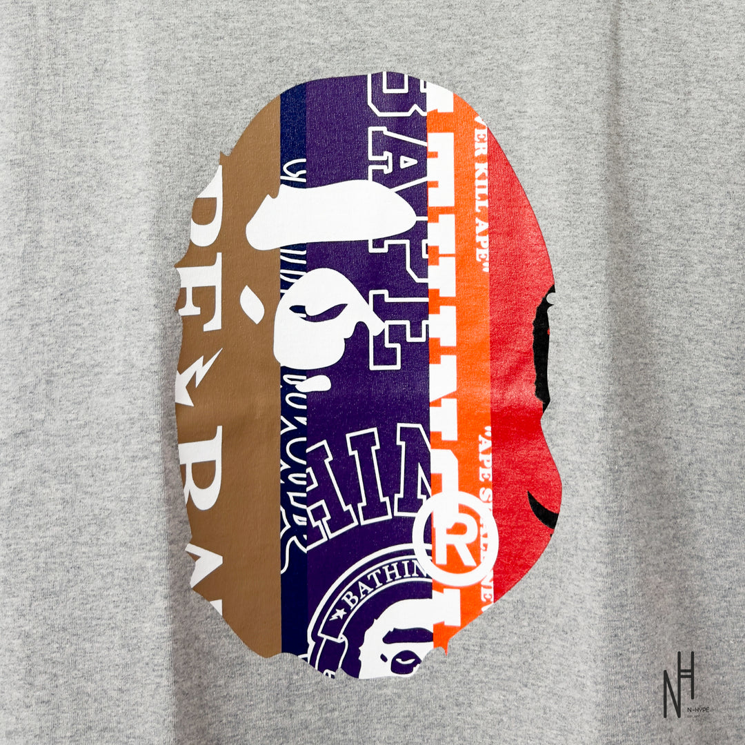 BAPE Fans Scarf Ape Head Tee Grey