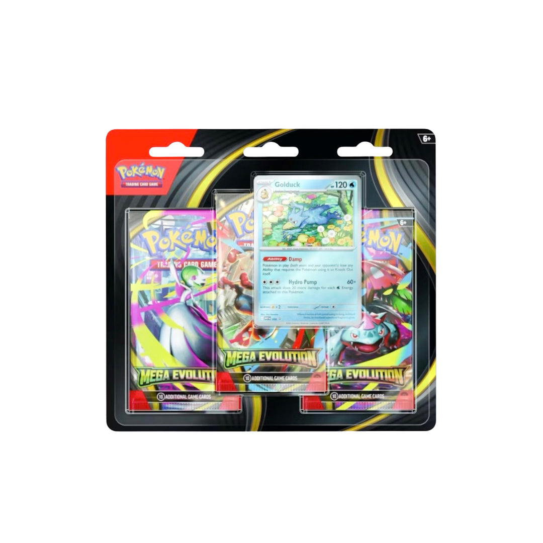 2025 Pokémon Mega Evolution Golduck 3-Pack Blister Pack
