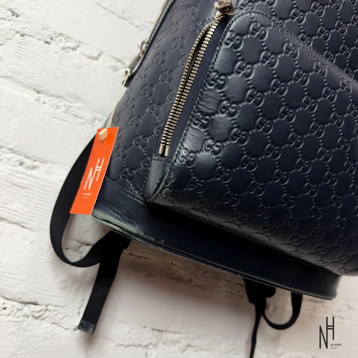 Gucci Monogram Leather Backpack - Black