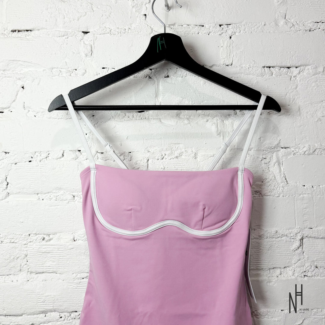 Alo Yoga Airbrush Streamlined Dress Candy Heart Pink White