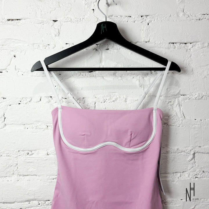Alo Yoga Airbrush Streamlined Dress Candy Heart Pink White