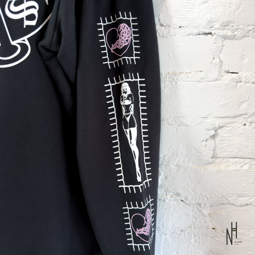 Chrome Hearts Deadly Dool Zip Hoodie Black Pink
