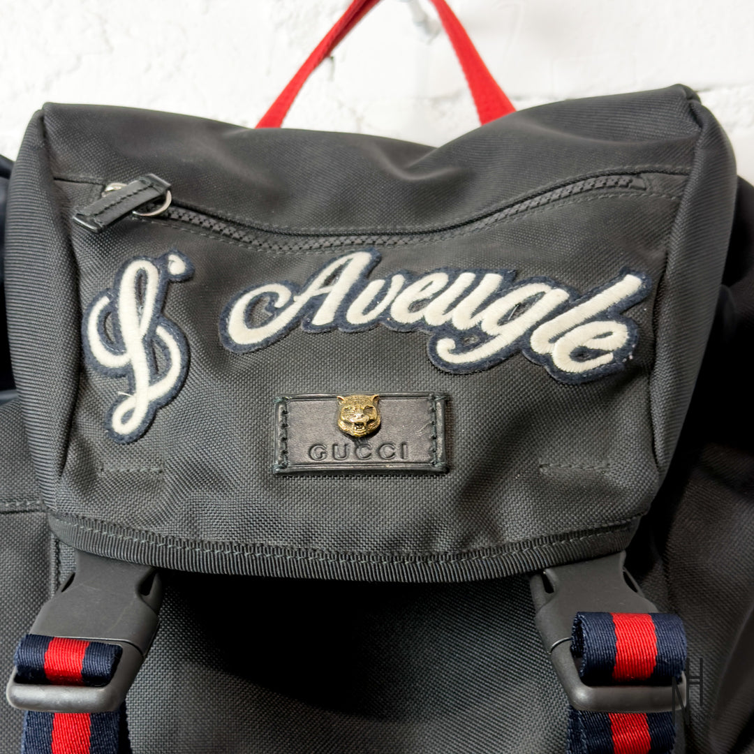 Gucci Nylon Tiger Backpack - Black