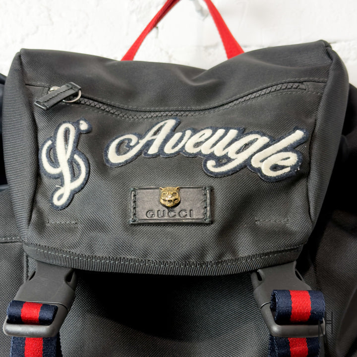 Gucci Nylon Tiger Backpack - Black