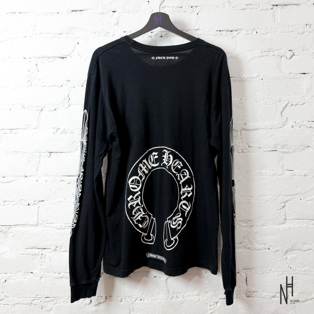 Chrome Hearts Horseshoe Floral Long Sleeve Black