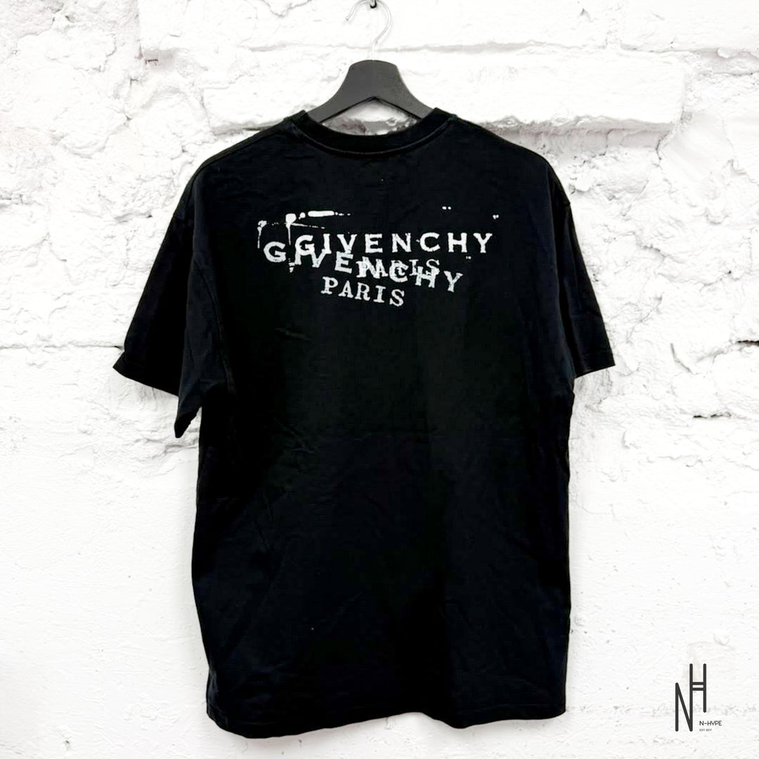 Givenchy Paris Paint Logo T-Shirt Black
