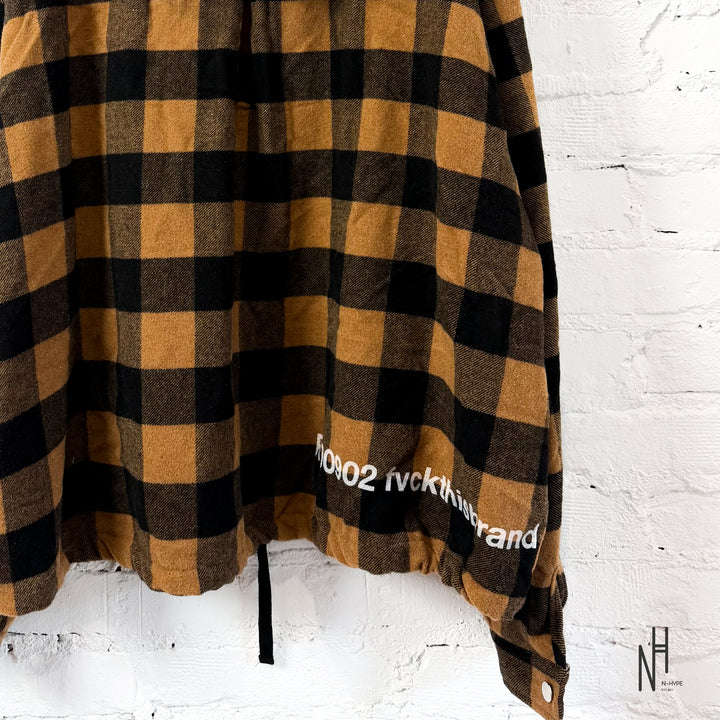FVCKTHISBRAND FLANEL HOODIE HONEY BROWN