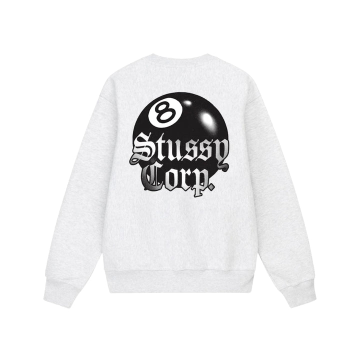 Stussy 8Ball Corp Crewneck Grey