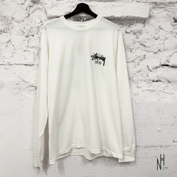 Stussy Stock Paris Longsleeve White