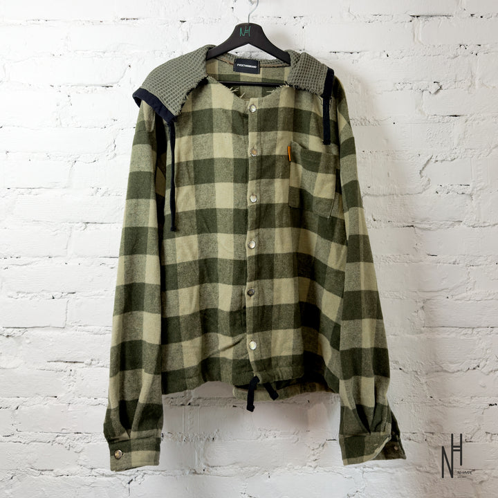 FVCKTHISBRAND FLANEL HOODIE KHAKI